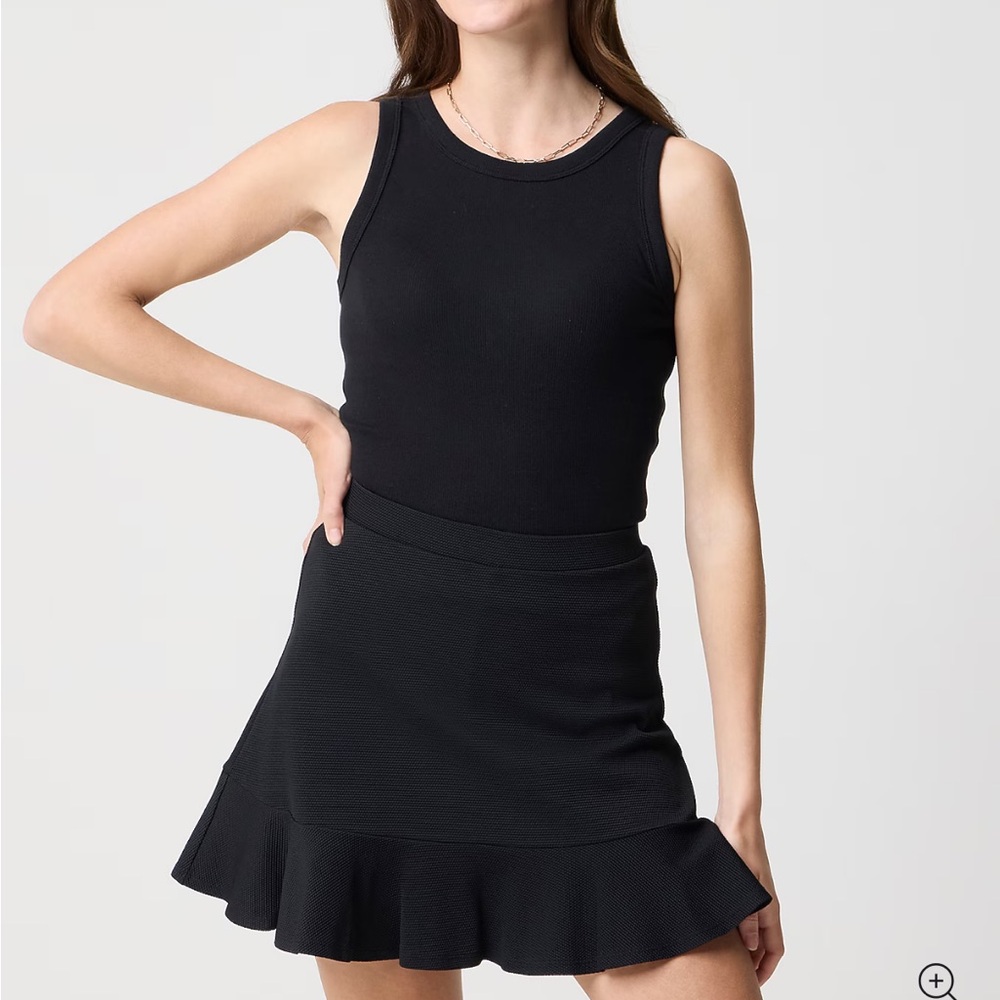 NWT J.Crew Factory Black Ruffle-hem Active Skort